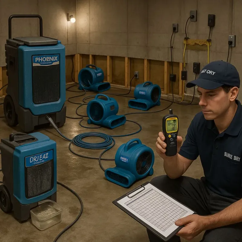 Structural Drying and Dehumidification process in Bremerton, WA